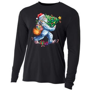 Bigfoot Christmas Tree Lights Xmas Sasquatch Lovers Cooling Performance Long Sleeve Crew