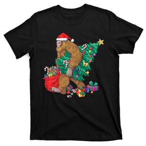 Bigfoot Christmas Tree Lights Xmas Sasquatch Lovers T-Shirt