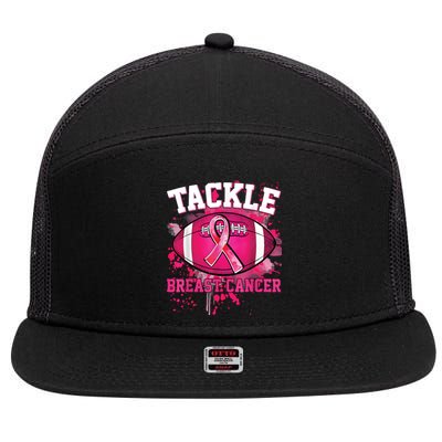 Breast Cancer Tackle Football 7 Panel Mesh Trucker Snapback Hat