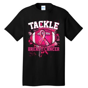 Breast Cancer Tackle Football Tall T-Shirt