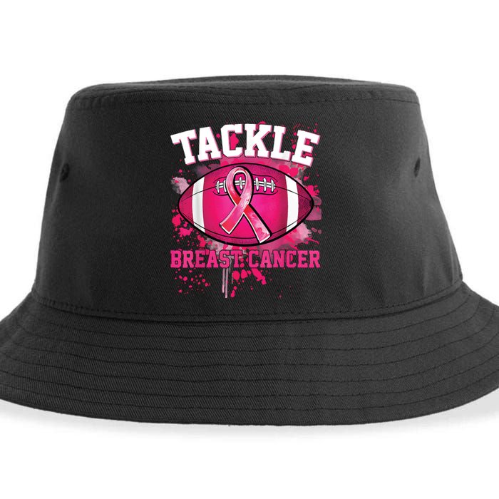 Breast Cancer Tackle Football Sustainable Bucket Hat