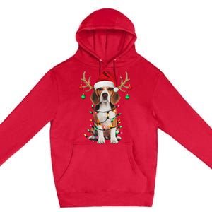 Beagle Christmas Tree Beagle Santa Hat Lover Gifts Premium Pullover Hoodie