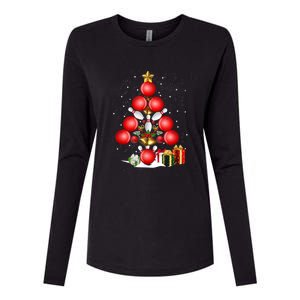 Bowling Christmas Tree Lights Gift Bowling Decorations Xmas Meaningful Gift Womens Cotton Relaxed Long Sleeve T-Shirt