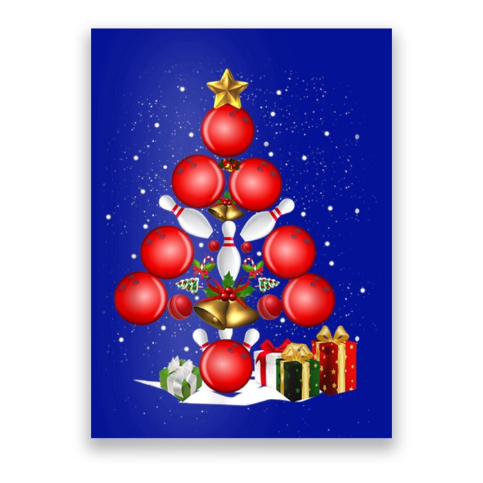 Bowling Christmas Tree Lights Gift Bowling Decorations Xmas Meaningful Gift Poster