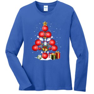 Bowling Christmas Tree Lights Gift Bowling Decorations Xmas Meaningful Gift Ladies Long Sleeve Shirt