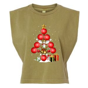 Bowling Christmas Tree Lights Gift Bowling Decorations Xmas Meaningful Gift Garment-Dyed Women's Muscle Tee