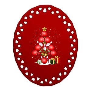 Bowling Christmas Tree Lights Gift Bowling Decorations Xmas Meaningful Gift Ceramic Oval Ornament