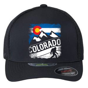 Bigfoot Colorado Trail Mountains Gift Flexfit Unipanel Trucker Cap