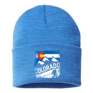 Bigfoot Colorado Trail Mountains Gift Sustainable Knit Beanie