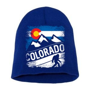 Bigfoot Colorado Trail Mountains Gift Short Acrylic Beanie