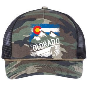 Bigfoot Colorado Trail Mountains Gift Retro Rope Trucker Hat Cap