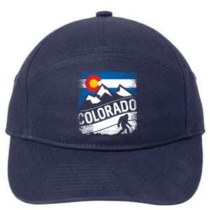 Bigfoot Colorado Trail Mountains Gift 7-Panel Snapback Hat