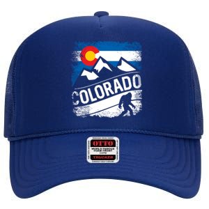 Bigfoot Colorado Trail Mountains Gift High Crown Mesh Back Trucker Hat