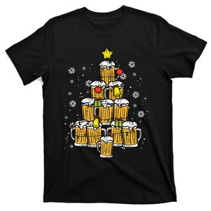 Beer Christmas Tree Xmas Brew Dad T-Shirt