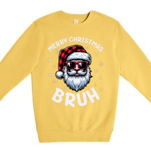 Bruh Christmas Teens Xmas Merry Christmas Santa Premium Crewneck Sweatshirt