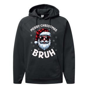 Bruh Christmas Teens Xmas Merry Christmas Santa Performance Fleece Hoodie