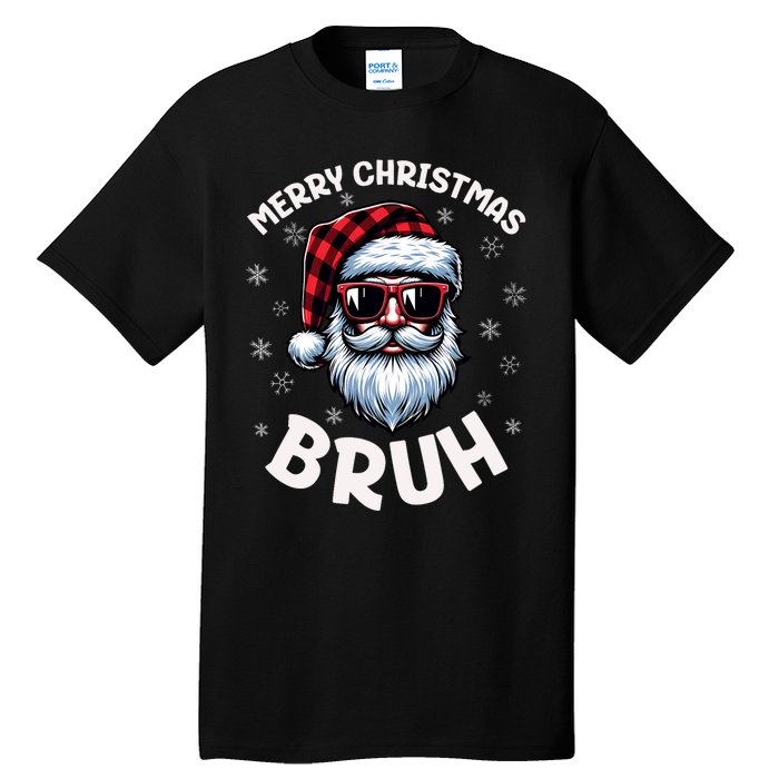 Bruh Christmas Teens Xmas Merry Christmas Santa Tall T-Shirt