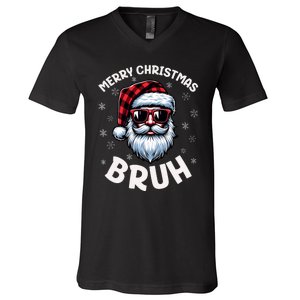 Bruh Christmas Teens Xmas Merry Christmas Santa V-Neck T-Shirt