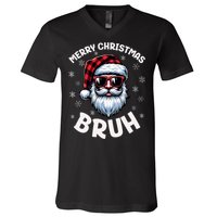 Bruh Christmas Teens Xmas Merry Christmas Santa V-Neck T-Shirt