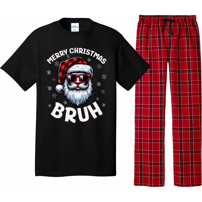 Bruh Christmas Teens Xmas Merry Christmas Santa Pajama Set