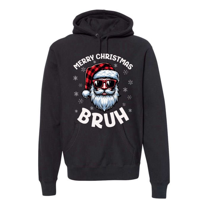 Bruh Christmas Teens Xmas Merry Christmas Santa Premium Hoodie