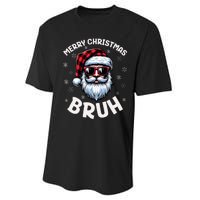 Bruh Christmas Teens Xmas Merry Christmas Santa Performance Sprint T-Shirt