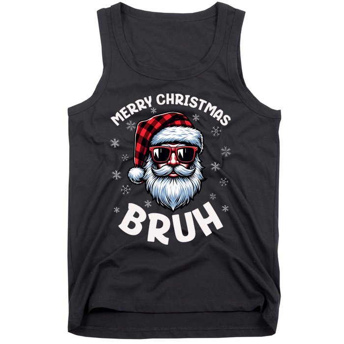 Bruh Christmas Teens Xmas Merry Christmas Santa Tank Top