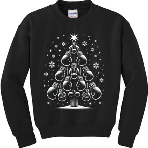 Boxing Christmas Tree For Sports Lovers Player Gift Kids Sweatshirt