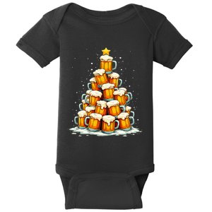 Beer Christmas Tree Beer Baby Bodysuit