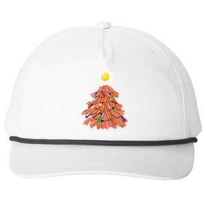 Bacon Christmas Tree Egg Top Funny Pork Lover Gift Snapback Five-Panel Rope Hat