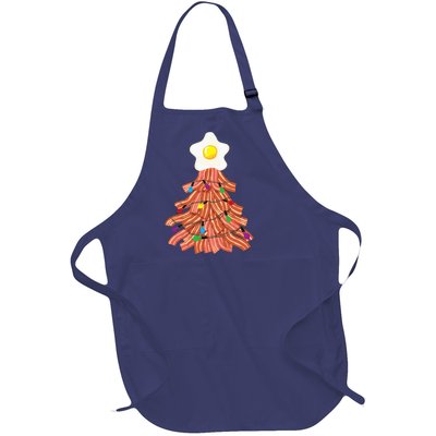 Bacon Christmas Tree Egg Top Funny Pork Lover Gift Full-Length Apron With Pockets