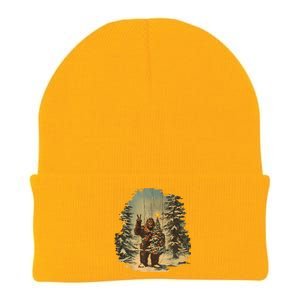 Bigfoot Christmas Tree Lights Tarot Xmas Sasquatch Knit Cap Winter Beanie