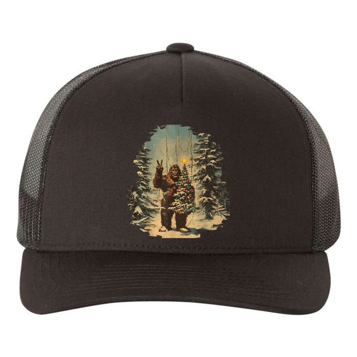 Bigfoot Christmas Tree Lights Tarot Xmas Sasquatch Yupoong Adult 5-Panel Trucker Hat