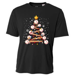 Baseball Christmas Tree Light Xmas Baseball Cooling Performance Crew T-Shirt