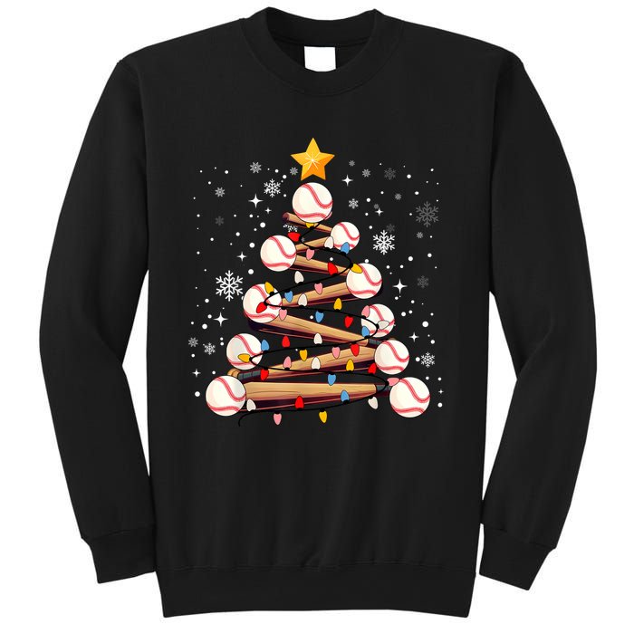 Baseball Christmas Tree Light Xmas Baseball Sweatshirt