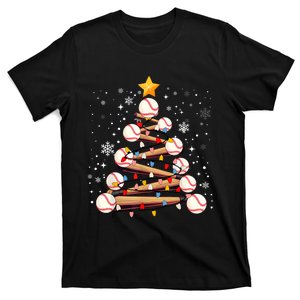 Baseball Christmas Tree Light Xmas Baseball T-Shirt