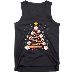 Baseball Christmas Tree Light Xmas Baseball Tank Top