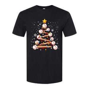 Baseball Christmas Tree Light Xmas Baseball Softstyle CVC T-Shirt