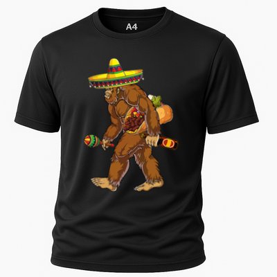 Bigfoot Carrying Taco El Squatcho Beer Pacho Sombrero Lover Performance Shirt