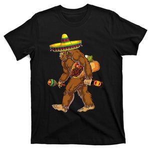 Bigfoot Carrying Taco El Squatcho Beer Pacho Sombrero Lover T-Shirt