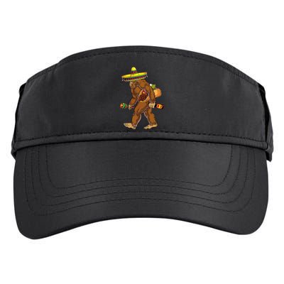 Bigfoot Carrying Taco El Squatcho Beer Pacho Sombrero Lover Adult Drive Performance Visor