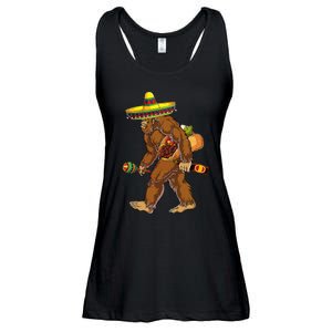 Bigfoot Carrying Taco El Squatcho Beer Pacho Sombrero Lover Ladies Essential Flowy Tank