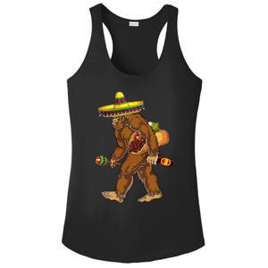 Bigfoot Carrying Taco El Squatcho Beer Pacho Sombrero Lover Ladies PosiCharge Competitor Racerback Tank