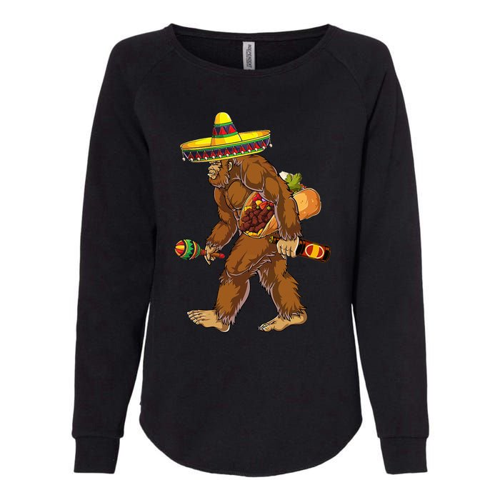 Bigfoot Carrying Taco El Squatcho Beer Pacho Sombrero Lover Womens California Wash Sweatshirt