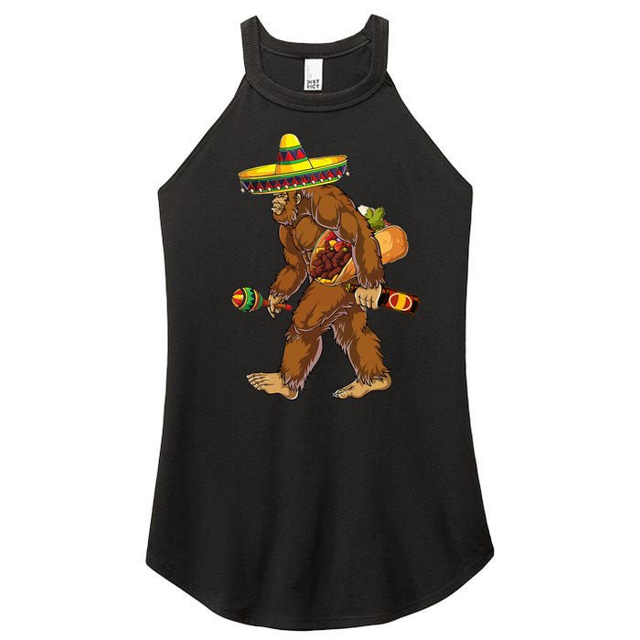 Bigfoot Carrying Taco El Squatcho Beer Pacho Sombrero Lover Women's Perfect Tri Rocker Tank