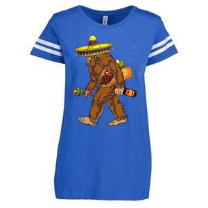 Bigfoot Carrying Taco El Squatcho Beer Pacho Sombrero Lover Enza Ladies Jersey Football T-Shirt