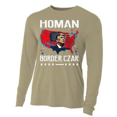 Border Czar Tom Homan Trump President Elect Maga Support Cooling Performance Long Sleeve Crew