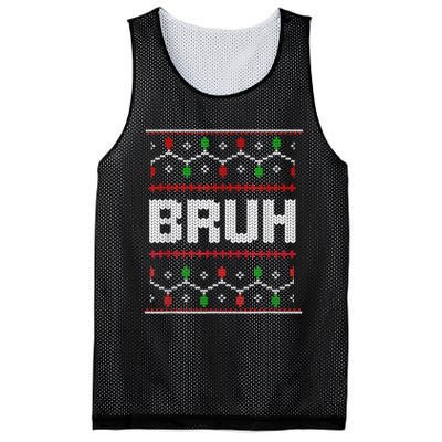 Bruh Christmas Teen Teens Ugly Christmas Mesh Reversible Basketball Jersey Tank