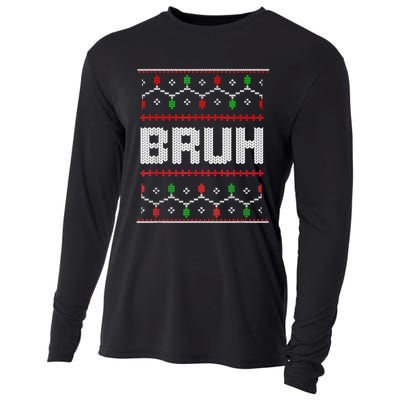 Bruh Christmas Teen Teens Ugly Christmas Cooling Performance Long Sleeve Crew