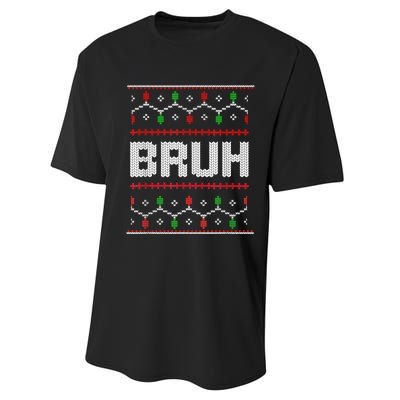 Bruh Christmas Teen Teens Ugly Christmas Performance Sprint T-Shirt